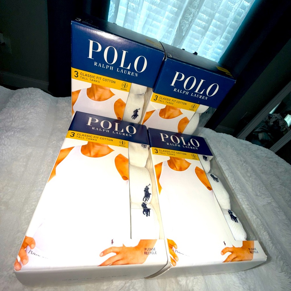 Ralph Lauren Polo Classic White Cotton tank tops Men tall 1XL BRAND NEW